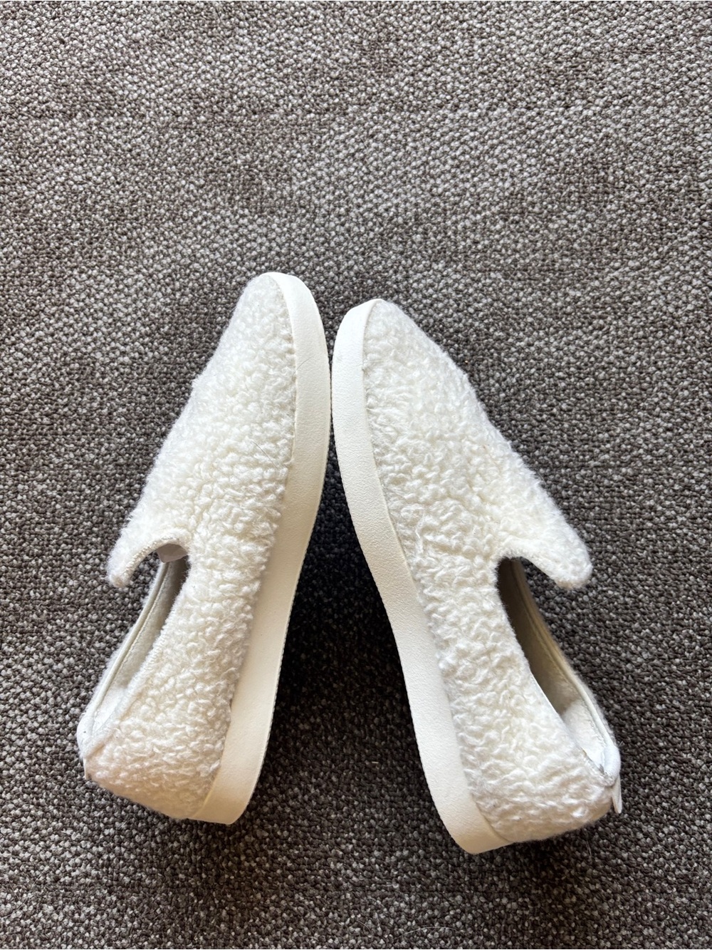 allbirds Women’s Cream Sherpa Wool Slip-On Shoes - Picture 2 of 7